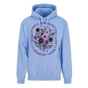 I Wear Purple For Pancreatic Cancer Wildflower Pancreatic Cancer Awarenes Unisex Surf Hoodie