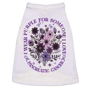 I Wear Purple For Pancreatic Cancer Wildflower Pancreatic Cancer Awarenes Doggie Tank