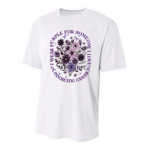 I Wear Purple For Pancreatic Cancer Wildflower Pancreatic Cancer Awarenes Youth Performance Sprint T-Shirt