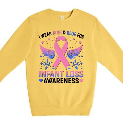 I Wear Pink And Blue For Infant Loss Awareness Premium Crewneck Sweatshirt