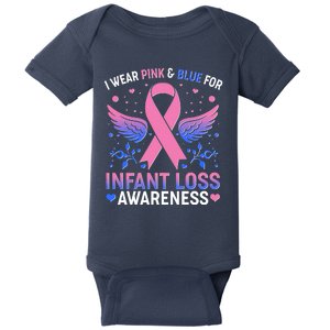 I Wear Pink And Blue For Infant Loss Awareness Baby Bodysuit