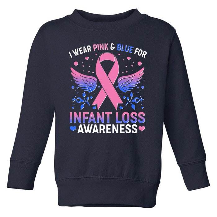 I Wear Pink And Blue For Infant Loss Awareness Toddler Sweatshirt