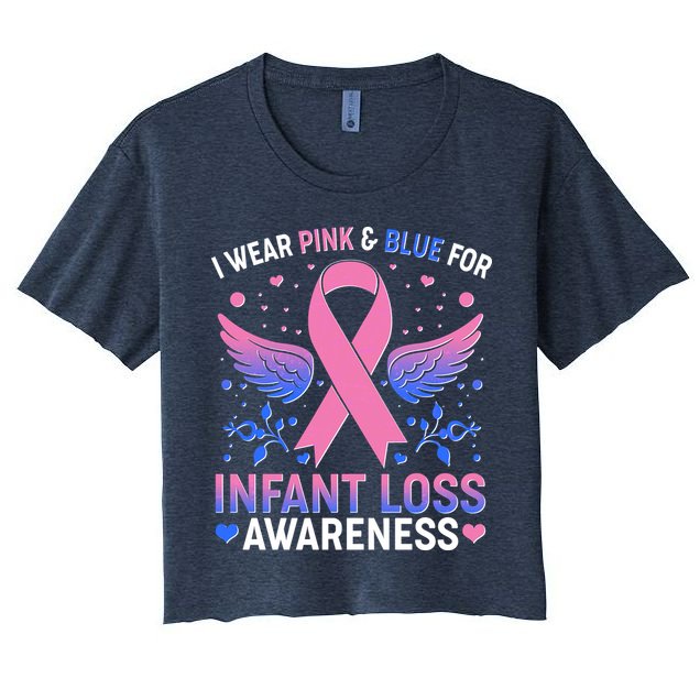 I Wear Pink And Blue For Infant Loss Awareness Crop Top