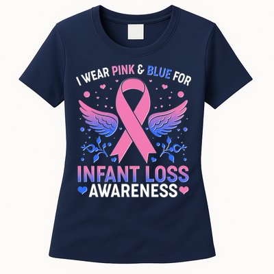 I Wear Pink And Blue For Infant Loss Awareness Womens T-Shirt
