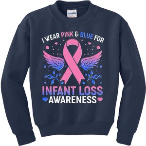 I Wear Pink And Blue For Infant Loss Awareness Kids Sweatshirt