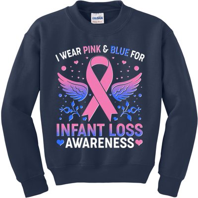 I Wear Pink And Blue For Infant Loss Awareness Kids Sweatshirt