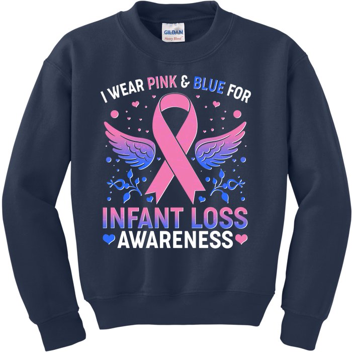 I Wear Pink And Blue For Infant Loss Awareness Kids Sweatshirt