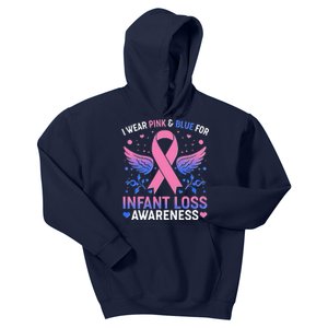 I Wear Pink And Blue For Infant Loss Awareness Kids Hoodie