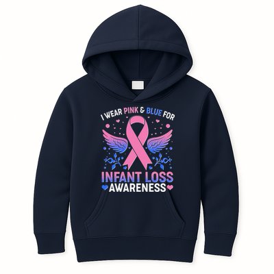 I Wear Pink And Blue For Infant Loss Awareness Kids Hoodie