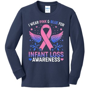 I Wear Pink And Blue For Infant Loss Awareness Kids Long Sleeve Shirt