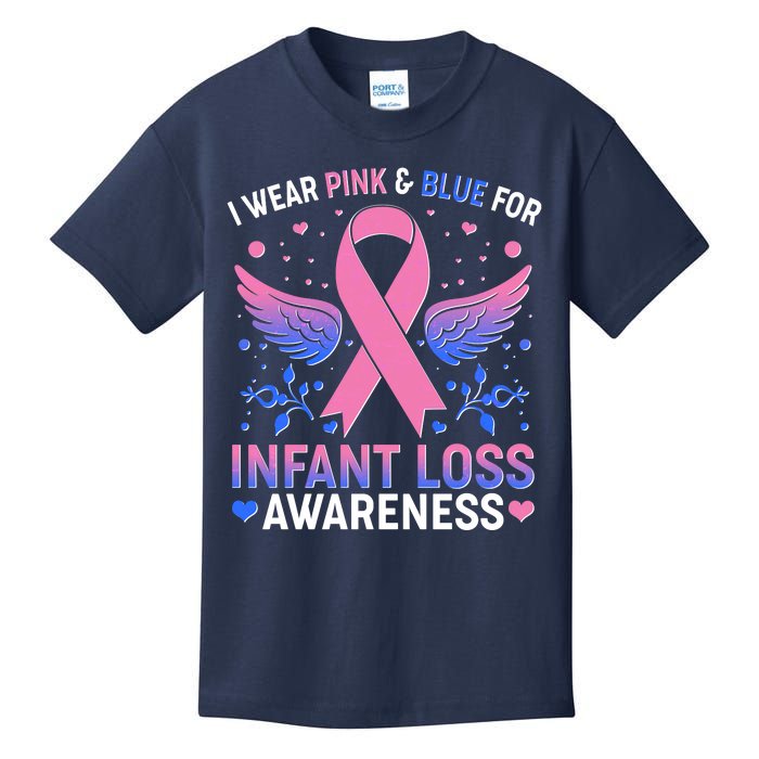 I Wear Pink And Blue For Infant Loss Awareness Kids T-Shirt