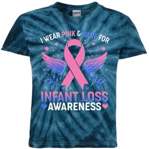 I Wear Pink And Blue For Infant Loss Awareness Kids Tie-Dye T-Shirt