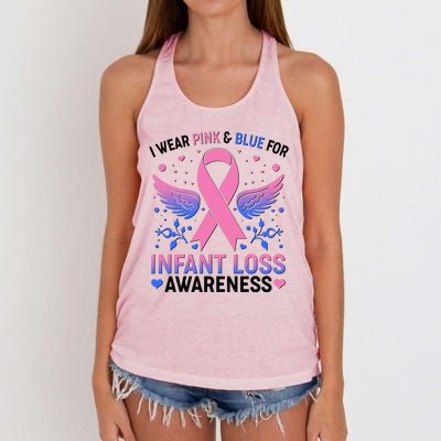 I Wear Pink And Blue For Infant Loss Awareness Women's Knotted Racerback Tank