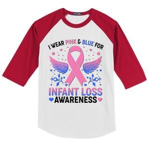 I Wear Pink And Blue For Infant Loss Awareness Kids Colorblock Raglan Jersey