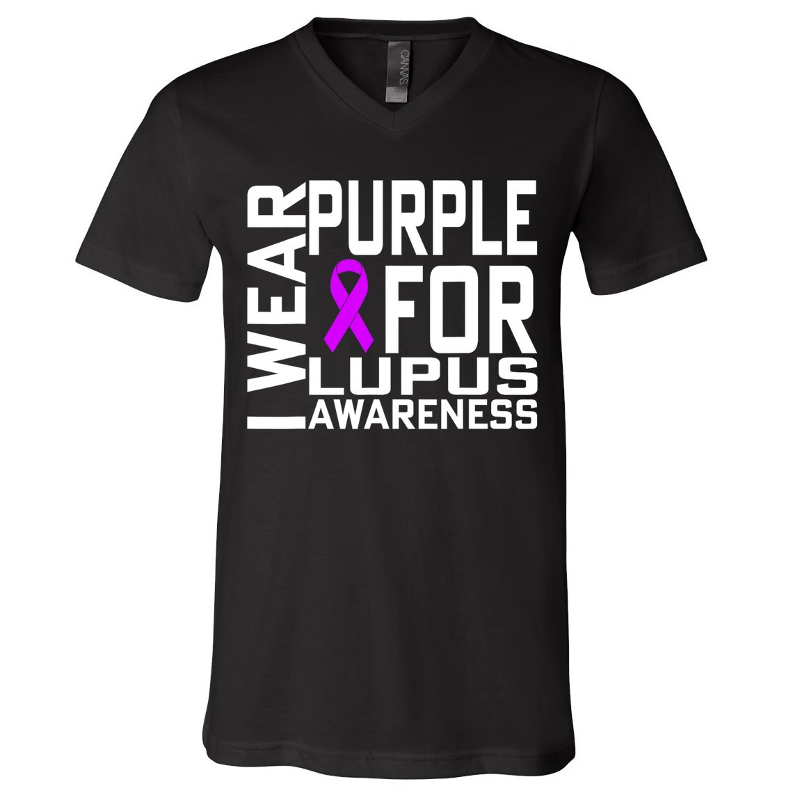 I Wear Purple For Lupus Awareness Month V-Neck T-Shirt