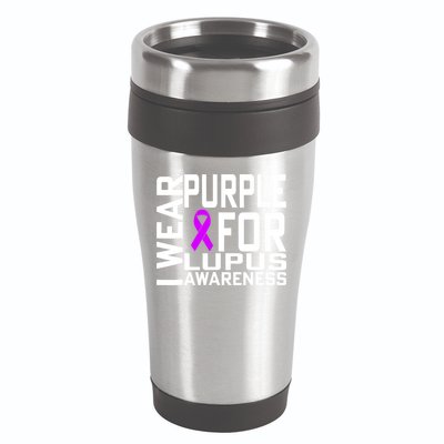 I Wear Purple For Lupus Awareness Month 16oz Travel Tumbler