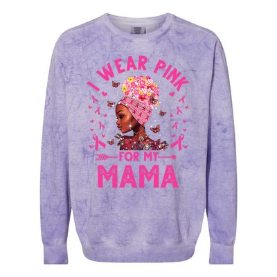 I Weak Pink For My Mama Breast Cancer Awareness Colorblast Crewneck Sweatshirt