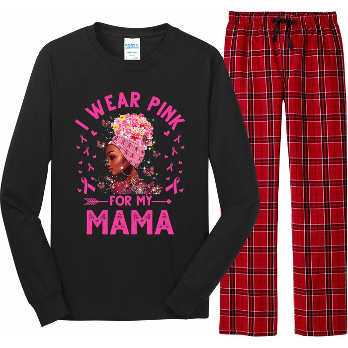 I Weak Pink For My Mama Breast Cancer Awareness Long Sleeve Pajama Set