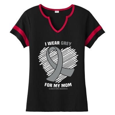 I Wear Periwinkle For My Grandpa Esophageal Cancer Awareness Ladies Halftime Notch Neck Tee