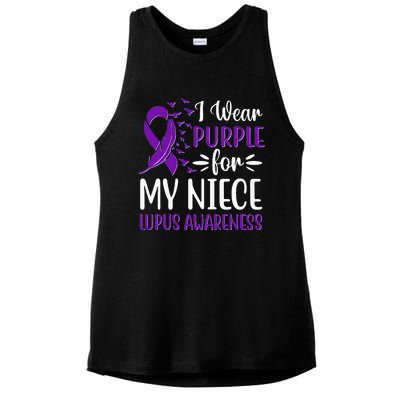 I Wear Purple For My Niece Lupus Awareness Ladies PosiCharge Tri-Blend Wicking Tank