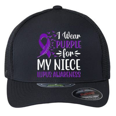 I Wear Purple For My Niece Lupus Awareness Flexfit Unipanel Trucker Cap