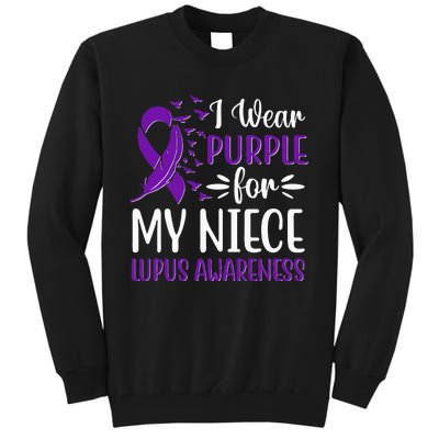 I Wear Purple For My Niece Lupus Awareness Tall Sweatshirt