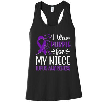 I Wear Purple For My Niece Lupus Awareness Women's Racerback Tank