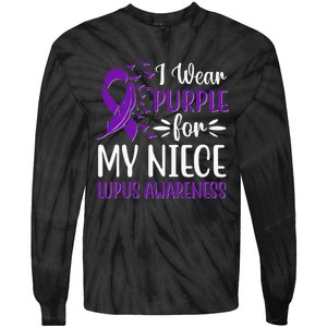 I Wear Purple For My Niece Lupus Awareness Tie-Dye Long Sleeve Shirt