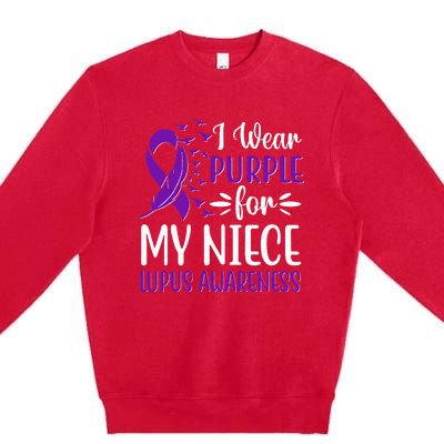 I Wear Purple For My Niece Lupus Awareness Premium Crewneck Sweatshirt