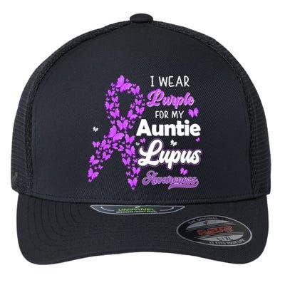 I Wear Purple For My Auntie Lupus Awareness Cool Gift Flexfit Unipanel Trucker Cap