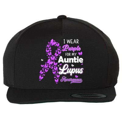 I Wear Purple For My Auntie Lupus Awareness Cool Gift Wool Snapback Cap