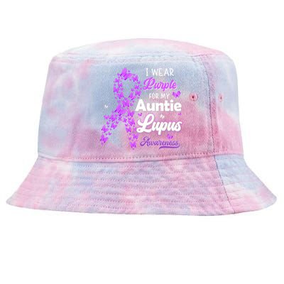 I Wear Purple For My Auntie Lupus Awareness Cool Gift Tie-Dyed Bucket Hat