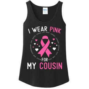 I Wear Pink For My Cousin Breast Cancer Awareness Support Ladies Essential Tank