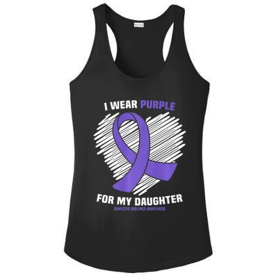 I Wear Purple For My Daughter Domestic Violence Awareness Ladies PosiCharge Competitor Racerback Tank