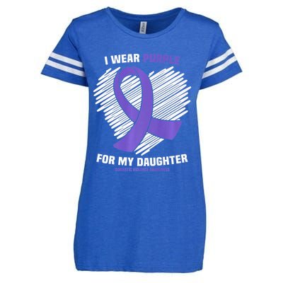 I Wear Purple For My Daughter Domestic Violence Awareness Enza Ladies Jersey Football T-Shirt