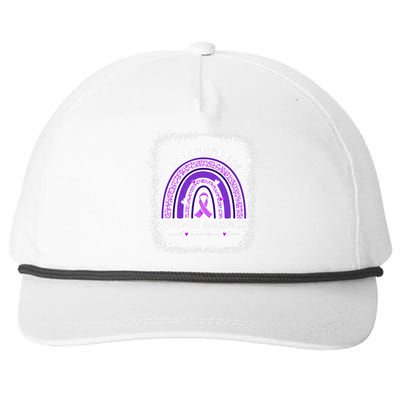 I Wear Purple For Overdose Awareness Boho Rainbow Ribbon Snapback Five-Panel Rope Hat