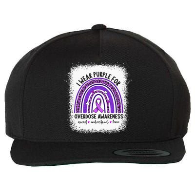 I Wear Purple For Overdose Awareness Boho Rainbow Ribbon Wool Snapback Cap