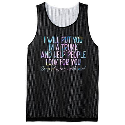 I Will Put You In A Trunk And Help People Look Mesh Reversible Basketball Jersey Tank