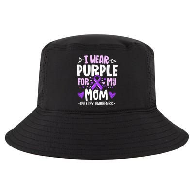 I Wear Purple For My Mom Mother Epilepsy Awareness Month Cool Comfort Performance Bucket Hat