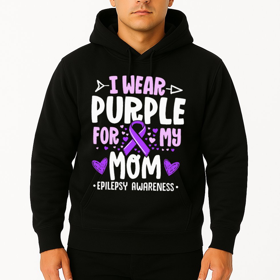 I Wear Purple For My Mom Mother Epilepsy Awareness Month Hoodie