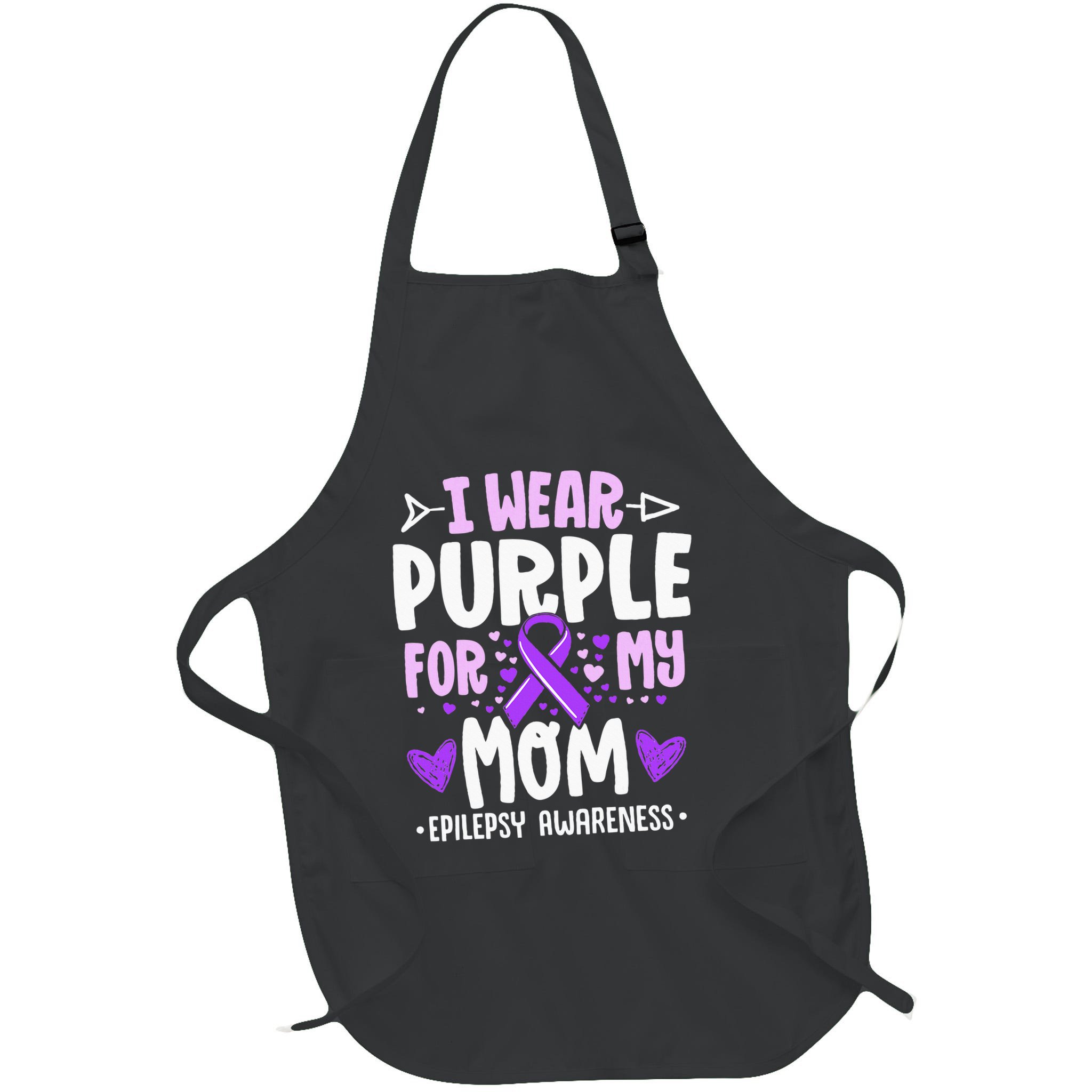 I Wear Purple For My Mom Mother Epilepsy Awareness Month Apron