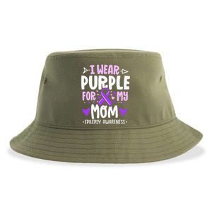 I Wear Purple For My Mom Mother Epilepsy Awareness Month Sustainable Bucket Hat