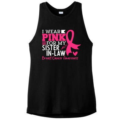 I Wear Pink For My Sister In Law Breast Cancer Awareness Ladies PosiCharge Tri-Blend Wicking Tank