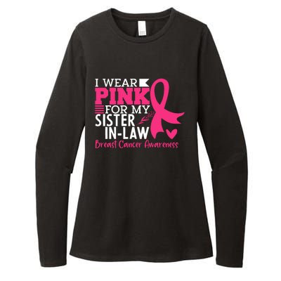 I Wear Pink For My Sister In Law Breast Cancer Awareness Womens CVC Long Sleeve Shirt