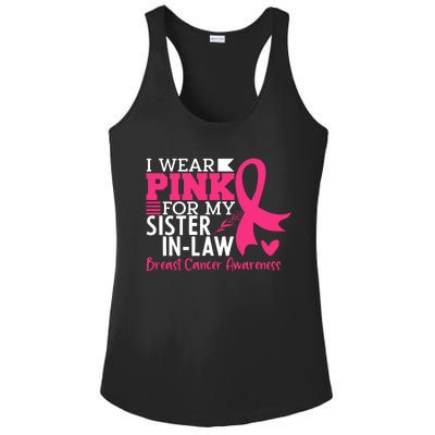 I Wear Pink For My Sister In Law Breast Cancer Awareness Ladies PosiCharge Competitor Racerback Tank