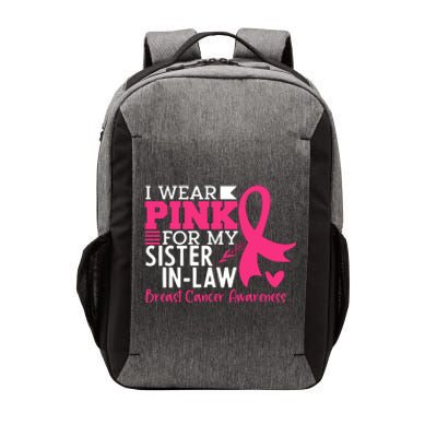 I Wear Pink For My Sister In Law Breast Cancer Awareness Vector Backpack