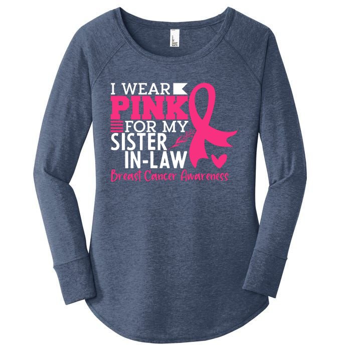 I Wear Pink For My Sister In Law Breast Cancer Awareness Women's Perfect Tri Tunic Long Sleeve Shirt