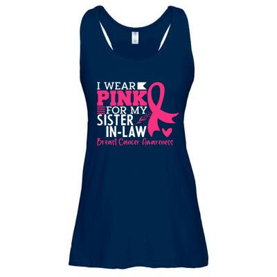 I Wear Pink For My Sister In Law Breast Cancer Awareness Ladies Essential Flowy Tank