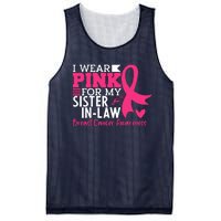 I Wear Pink For My Sister In Law Breast Cancer Awareness Mesh Reversible Basketball Jersey Tank