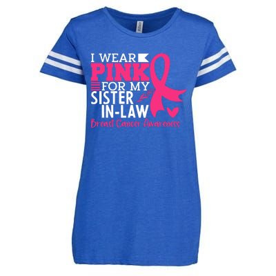 I Wear Pink For My Sister In Law Breast Cancer Awareness Enza Ladies Jersey Football T-Shirt